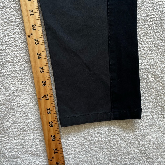 EILEEN FISHER ORGANIC COTTON BLACK PANTS W/ SIDE STRIP DETAIL SIZE LARGE CHIC - Picture 8 of 9